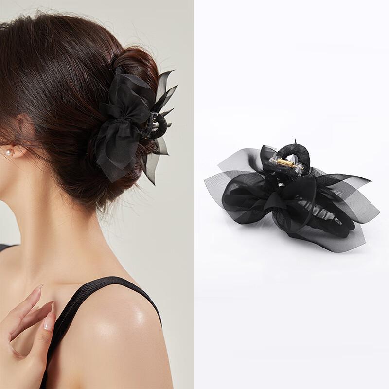 CHIMERA Black Bow Shark Clip, Hair Claw Clip, Hair Accessory, Hair Clip, Hair Clipper