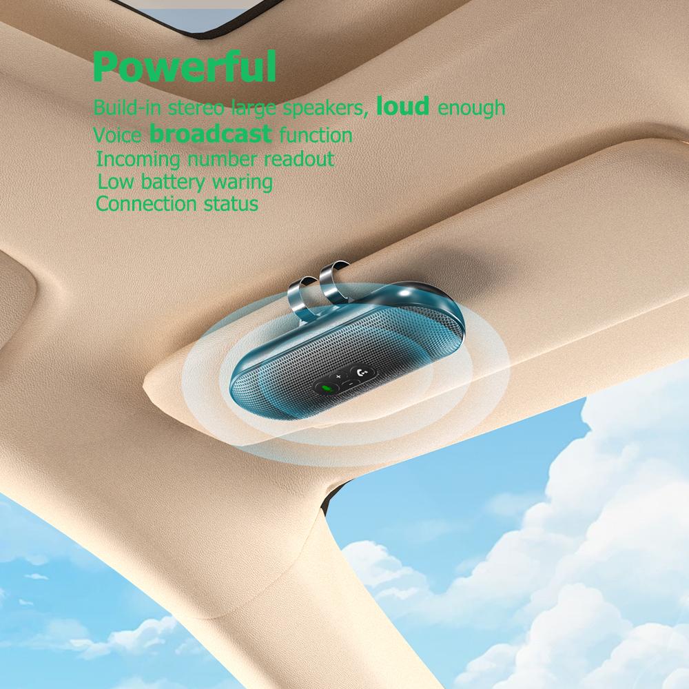 Zestaw samochodowy Bluetooth 5.4 Głośnomówiący Głośnik 6W Głośnik do osłony przeciwsłonecznej Odtwarzacz Mp3 Bezprzewodowy Odbiornik Muzyki Z Asystentem Głosowym