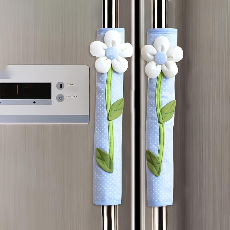2Pcs Flower Refrigerator Handle Dust Cover, Cute Refrigerator Handle Protective Cover