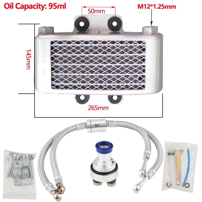 Motorcycle Oil Cooler Radiator Set Motorcycle Engine Oil Cooling Radiator System Kit Fit for CB CG Engine 100CC-250CC Dirt Bike
