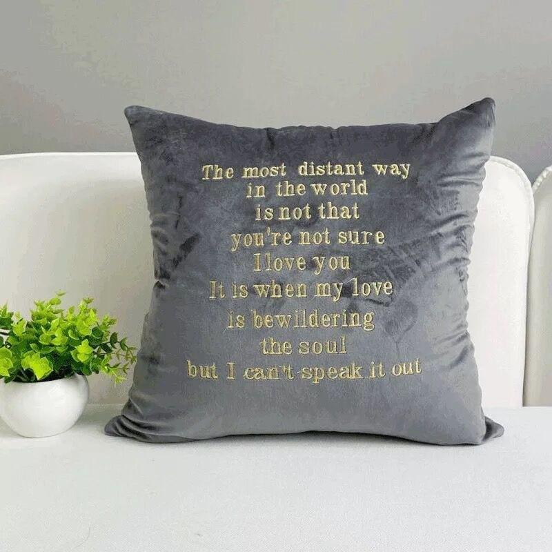 Современная простая подушка Бархатная вышитая наволочка Бархатная голландская бархатная однотонная наволочка 45*45cm серый