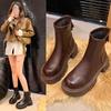 Platform Short Boots Women's 2025 New Soft-soled British Style Thin Boots Single Boots Autumn and Winter Small Martin Boots Women