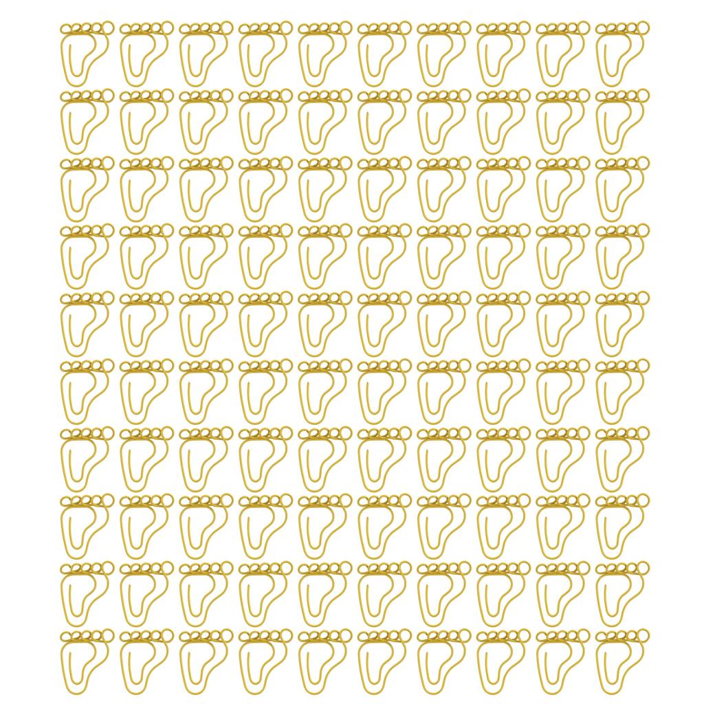 100pcs Paper Clip Foot Shape Cute Anti Slip Portable Paperclip for Bookmark Office Document File
