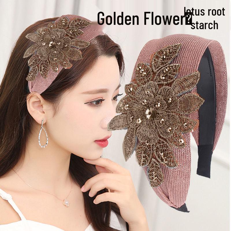 Elegant Wide-Brim Flower Headband – Breathable, Non-Slip Hair Accessory for Women