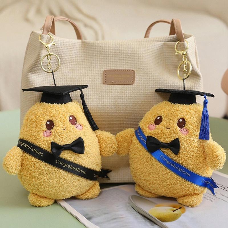 Cute Plush Potato Doctor Doll Keychain Graduation Gifts Kawaii Keychain for Backpack Graduation Party Favors Souvenir Gift