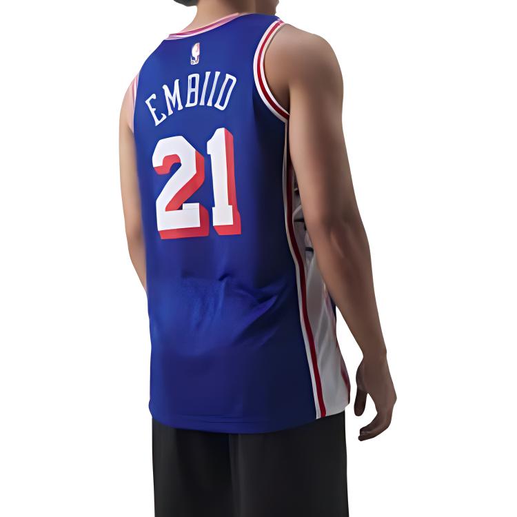 Nike Basketball Jersey 23/24 Season, Philadelphia 76ers, Joel Embiid Size 21 Men's Dark Blue DX8620-401