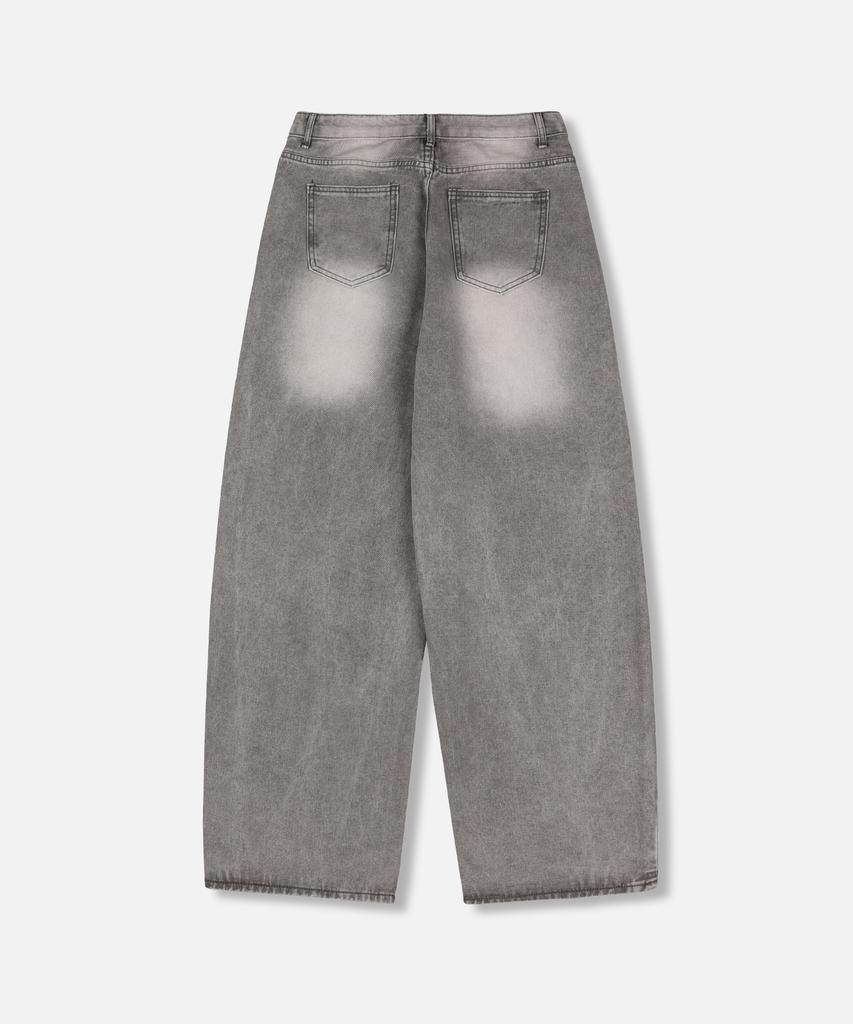 NP STUDIO Vintage Natural Wash Wide Denim Pants Gray