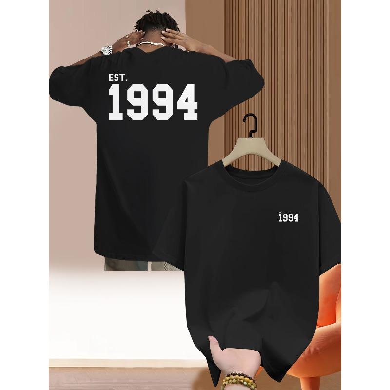 Printed Men's T-Shirt with Front and Print, Summer Men's Crew Neck Casual Short Sleeve T-Shirt, Fashionable Versatile Trendy Printed Short Sleeve