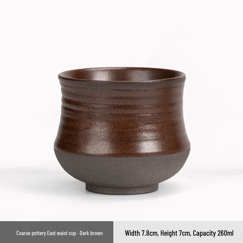 Japanese Style Kiln-Fired Rough Pottery Teacup