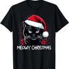 Frohe Weihnachten Feier Frohe Weihnachten Weihnachtsschwarze Katze T-Shirt