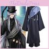 Cosplay Black Butler Sebastian Costume Full Set Funeral Clothes With Hat Included