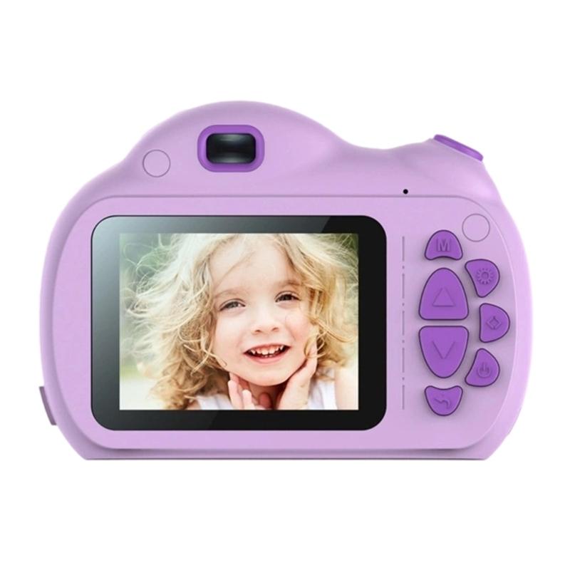 

Childrens Digital Camera Shockproof Silicone Case Simple One Button 1GB Build in Memory 16GB Expandable Easy Grip Design фиолетовый
