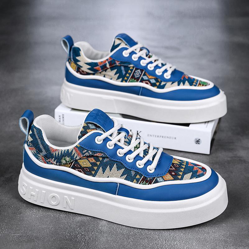 

Повседневная мужская обувь, новая летняя корейская версия, трендовые парусиновые кроссовки, простые повседневные студенческие туфли для скейтбординга, цветная парусиновая обувь на шнуровке 40 синий