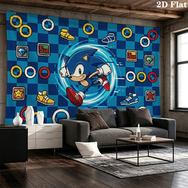 Hedgehog Cartoon Wall Tapestry Aesthetic Wall Hanging Printed Fabric Blanket Decorative Tapestries for Bedroom Living Room Home Decor
