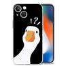 Cartoon Doubt Duck Transparent Phone Case For iPhone 15 16 14 13 12 11 Pro Max XS X XR SE 7 8 Plus TPU Clear Lens Protect Cover