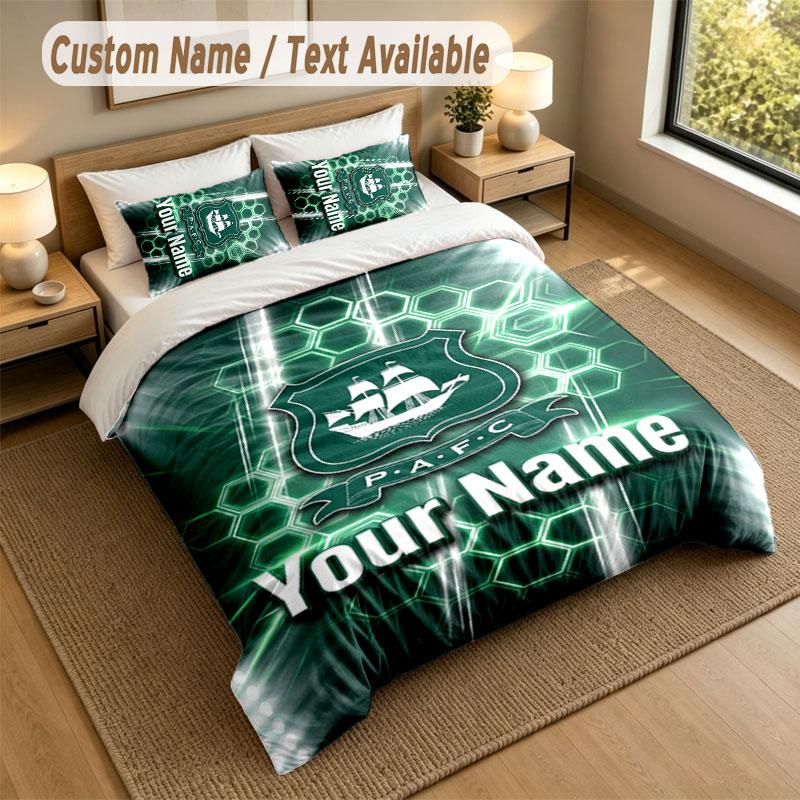 Bedding Set 1 Duvet Cover 2 Pillowcases Plymouth Argyle FC Print Soft Bed Linen Bedroom Decor