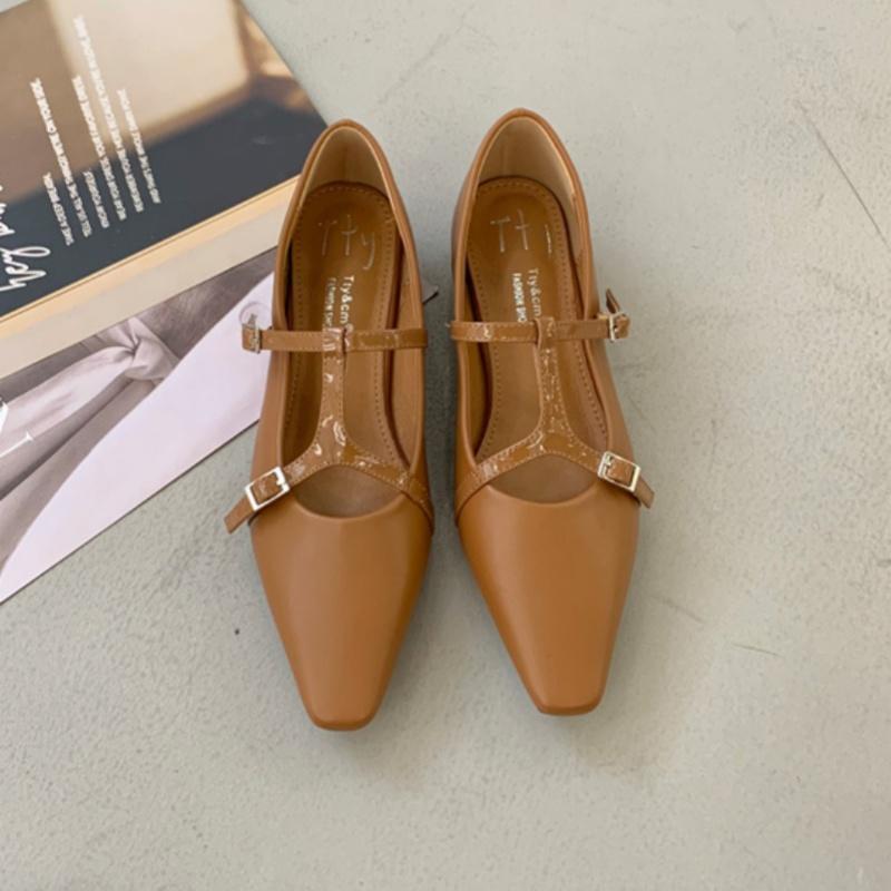 

Fashion Bailamos 2025 Ladies Women Flat Shoes Flat Heel Slip On Dress Ballerinas Shoes Fashion Brand Buckle Women Elegant Laofer Shoes M 39