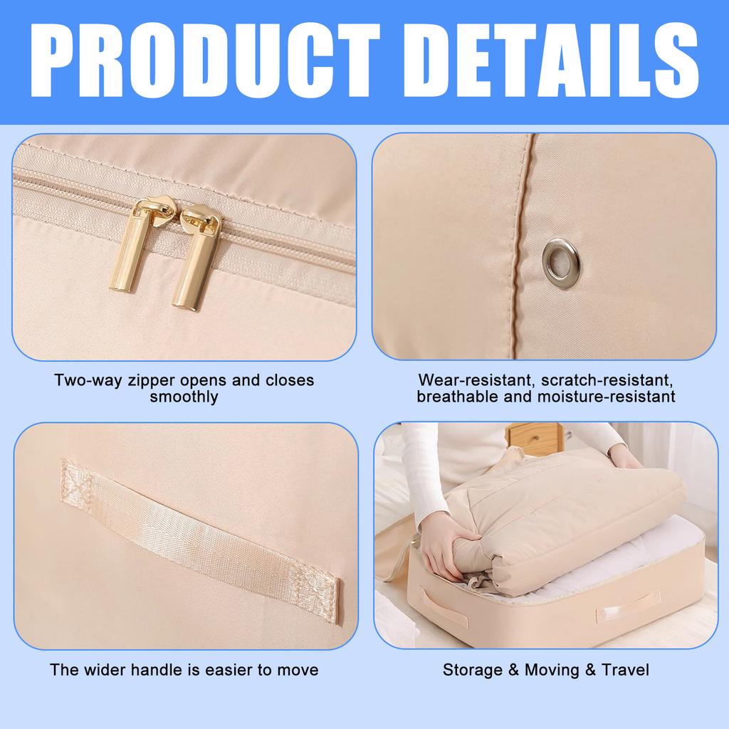Self Compression Organizer Large Capacity Storage Bag Space Saving Packing Cubes Heavy Duty Moving Bag for Comforters