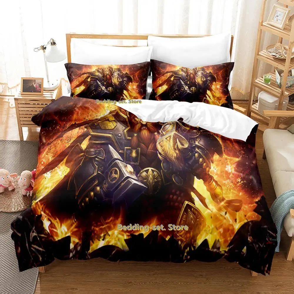 Game Hearthstone Heroes of Warcraft Bedding Set Cartoon Anime Three-piece Set Teenager Bedroom Duvetcover Sets