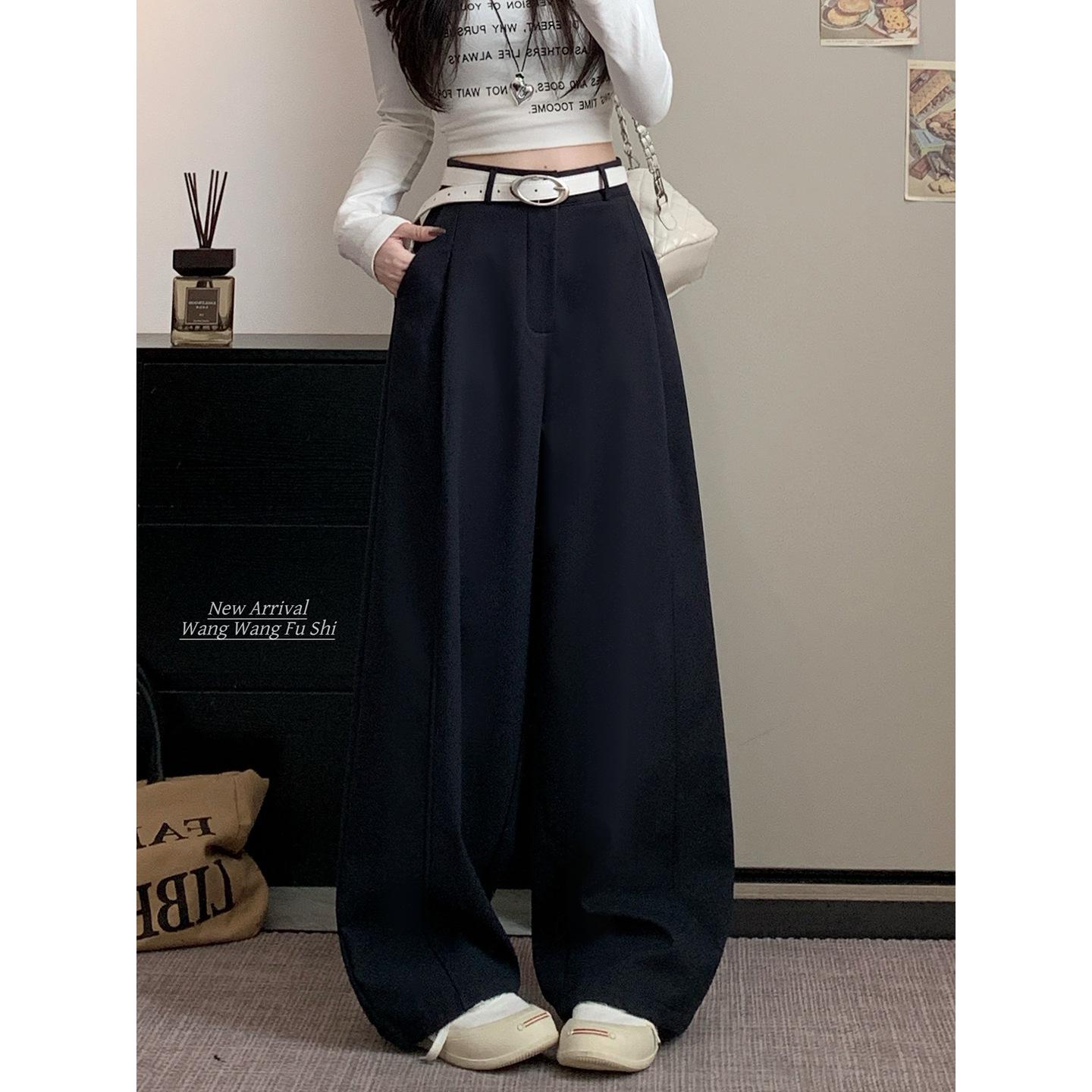 

High Waist Velvet Wide-Leg Pants - Women s Autumn/Winter 2025 Collection M темно-синього кольору