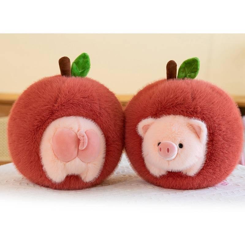 Charming Short Plush Pig Apple Pillow Perfect Gift For Kids And Adults 26cm 36cm