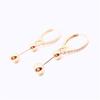 Exquisite Color Gold Versatile Fashion Ball Earrings Russian Purple Gold Fashion Temperament 585 Rose Gold Plated Earrings