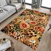 1PC Leopard Print Flowers Non-Slip Floor Carpet, Office, Family, Bedroom, Studio - Large Area Rug, Vibrant Colors, Longlasting Material-C0480