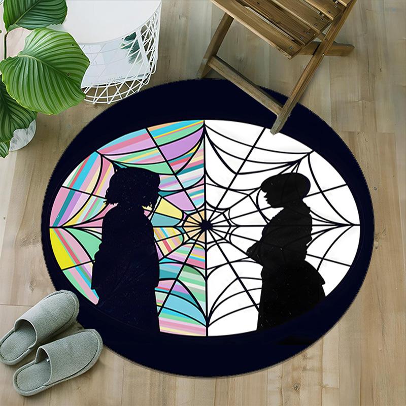 1pc Addams Family Wednesday7 Print Round Carpet Chair Round Carpet Suitable for Bedroom Living Room Home Decorative Carpet