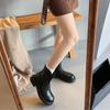 Leather Martin Boots Women's Autumn and Winter Fleece Thick-soled Casual Short Boots Fashion Versatile Warm Skinny Boots Women