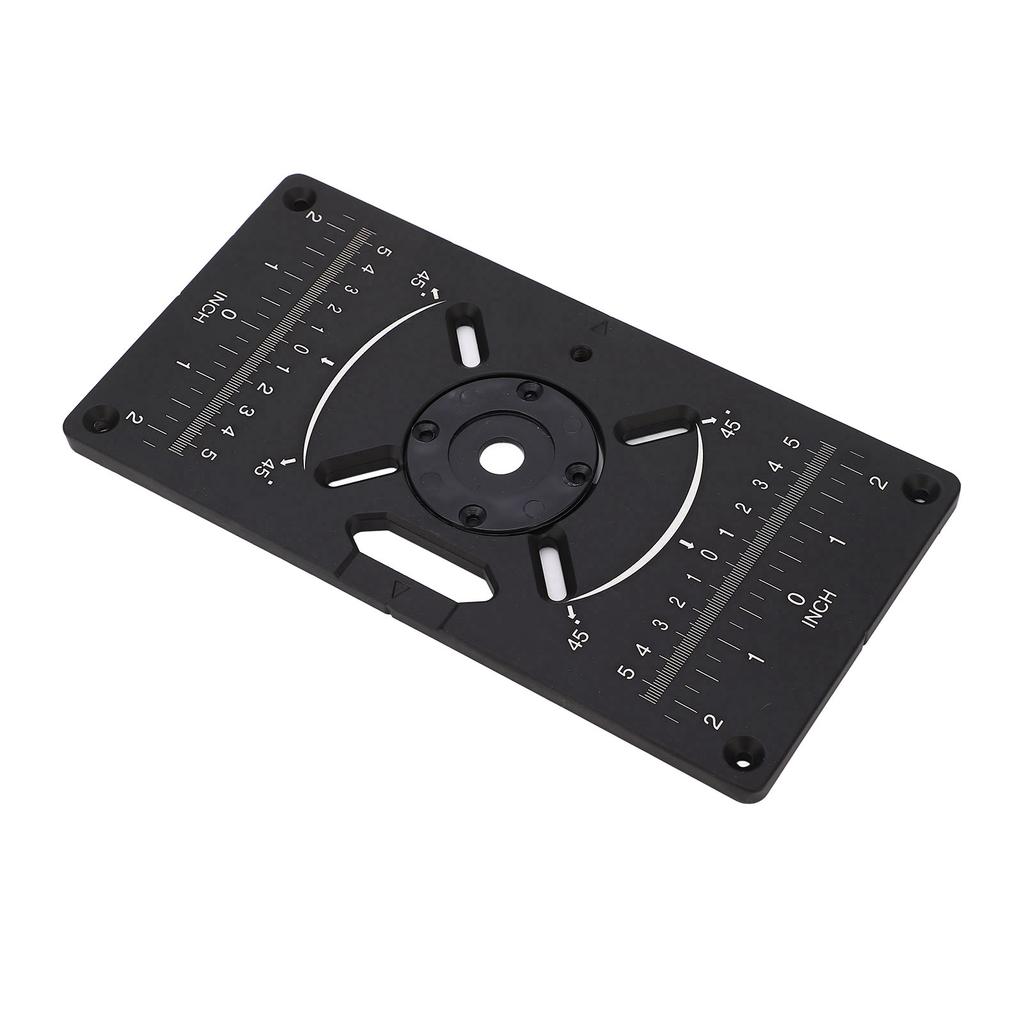 Router Plate Aluminum Alloy Router Table Insert Plate Trimming Machine Flip Board Black