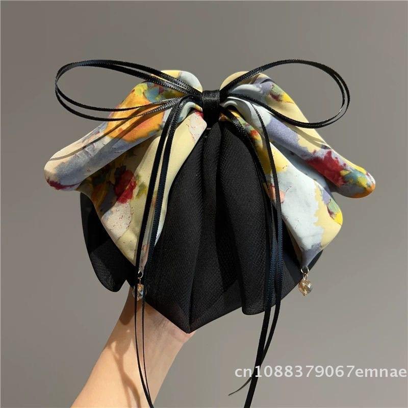 Elegant Women's Multi-layer Large Bowknot Hair Claw Fashion Barrettes Multi-color Ponytail Clip Hairpin Hair Accessories