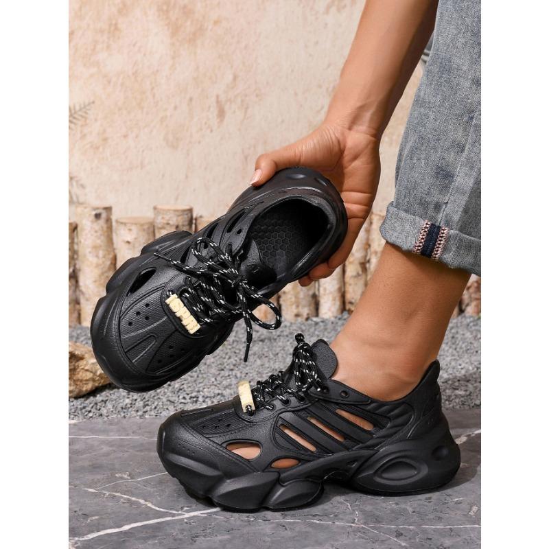 New EA breathable thick-soled retro hole beach shoes dad shoes