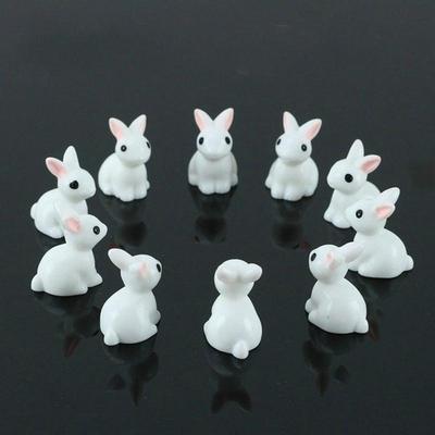 Mini Resin Rabbit Shape Crafts 15pcs Room Decoration Ornaments Micro Landscape Small Animal Cute Gift Crafts