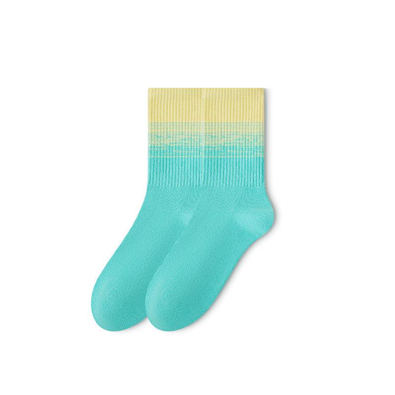 5 Pairs of Female Autumn and Winter Cotton Sports Gradient Stockings