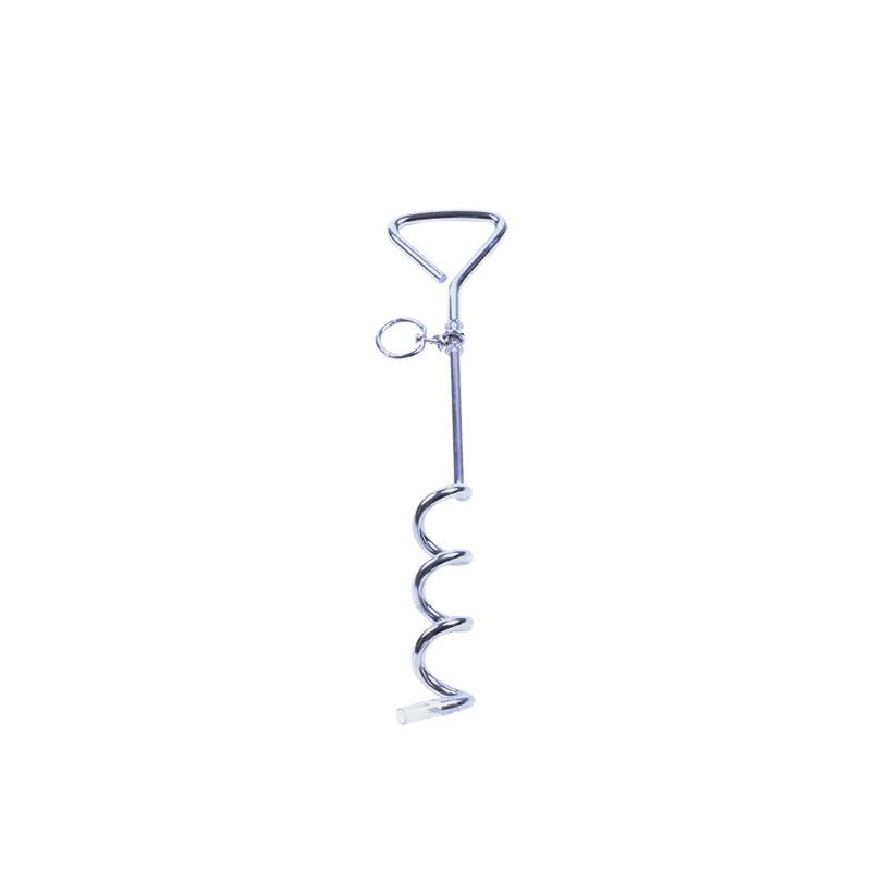 Outdoor lawn stainless steel spiral dog stake, dog leash fixing stake, steel wire rope, matching ground peg, pet supplies 8*40