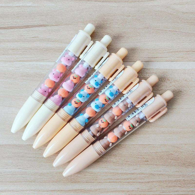 6-Piece DIY Neutral 0.5mm Click Pen Set for Students - Fun and Free Combination