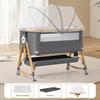 Adjustable Foldable Portable Baby Crib - Newborn Cradle Bed with Splicing Feature