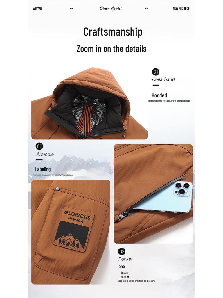 Men's Winter Thickened Down Jacket: Trendy, High-End Workwear for Cold Weather