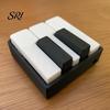 Commuter Stress Toy Mini Piano Keychain, Key Clicker, Playable Fingertip Relief Clicker with Metal Ring, Classic Black White Keys for Music Lovers And