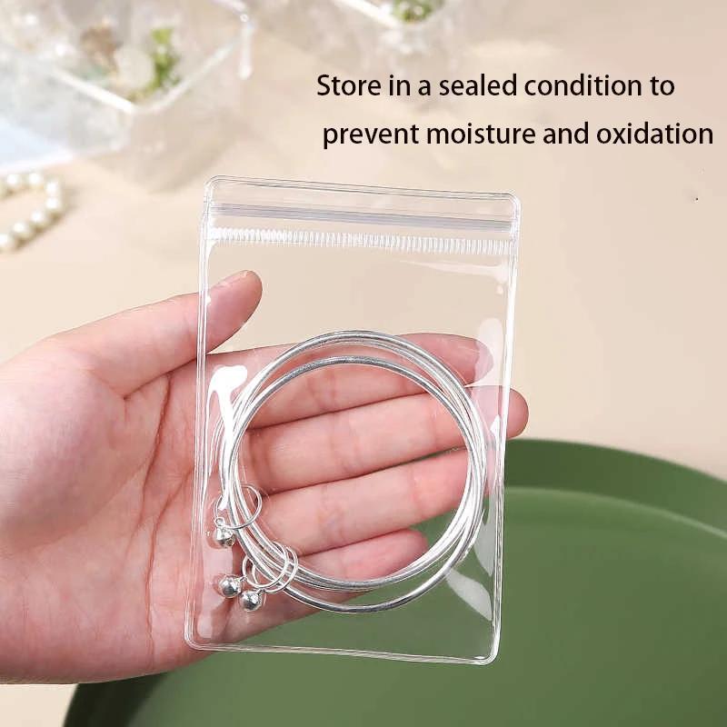 10-100 pièces 0,44 mm PVC Transparent Sac de Rangement pour Bijoux 5x7-10x26cm Boucles d'oreilles Colliers Montres Bagues Bracelets Sac d'Emballage Scellé