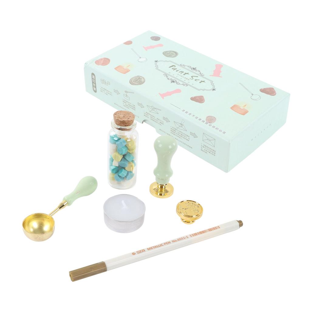Wax Sealing Stamp Kit Clear Pattern Delicate Wax Detachable Handle DIY Wax Sealing Kit for DIY