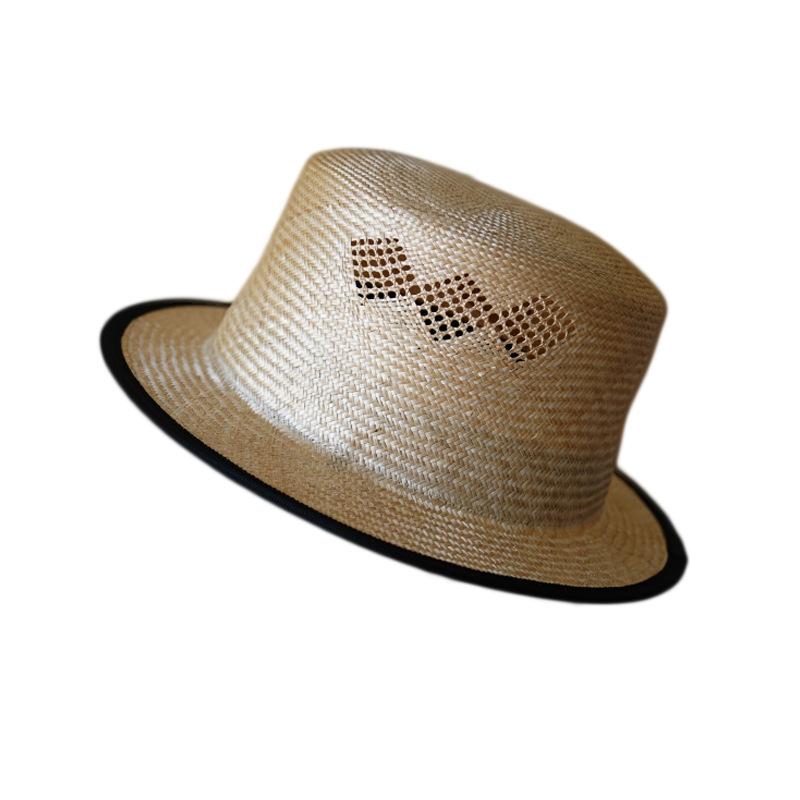 Japanese French Retro Short Brim Sisal F Hemp Flat Top Top Hat Women'S Summer Vacation Woven Straw Hat Sun Protection Visor