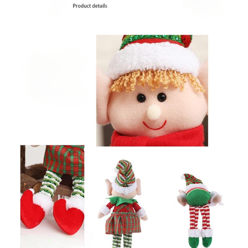 Long Leg Elf Girl Doll | Christmas Decorations Fairy Ornament with Pointy Hat | Kids Gift, Xmas Tree Shelf Decoration | Collectible Figure