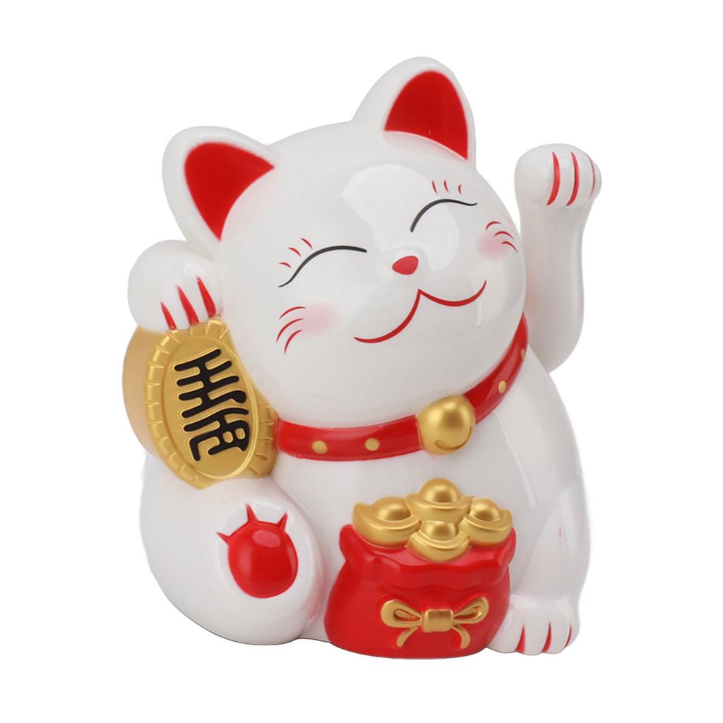 5.5in Electric Waving Arm Fortune Cat Decorative Cute Plastic Cat Ornaments for Cashier Desk
