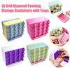 16 Grid Diamond Painting Storage Containers Large Capacity Drills Storage & Line-Up Tool for DIY Crafts Rhinestones Sorting Tray