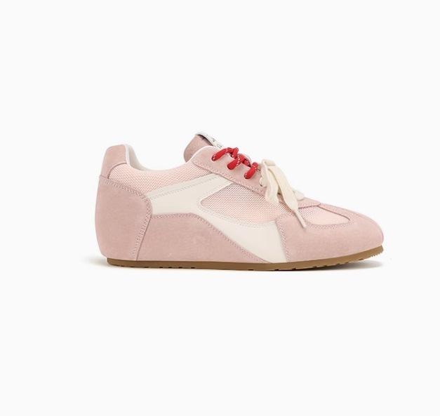 Cowhide version Su Yinyin, the same 5cm inner height increase, color matching, versatile casual sports shoes, German training shoes, women's Forrest G