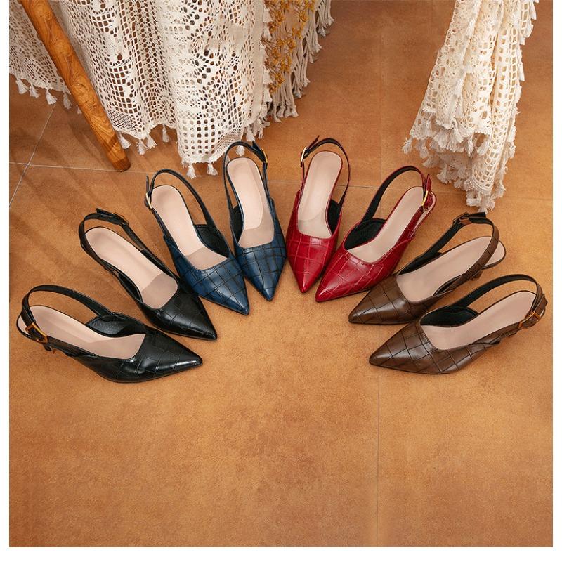 Women S Pointed Toe Backless Thin Heel High Heel Sandals Casual Versatile