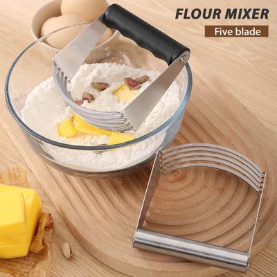 Yousheng Edelstahl Teigschneider Professioneller Teigmischer mit ergonomischem Griff Hochbelastbares Butterteigschneidewerkzeug für Kekse Kuchenböden