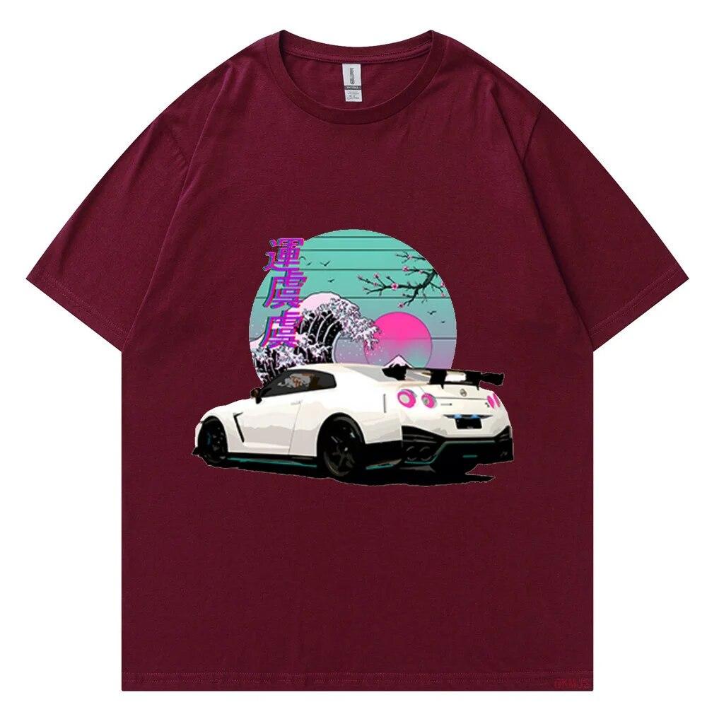Initial D T-shirts Oversize Unisex T Shirt Summer Unisex Hip Hop Funny GTR Vaporwave JDM Car Print Harajuku Tshirt Casual Tops Tee