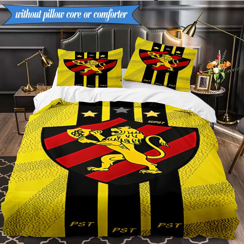 Football Club Emblem lion 3pcs K-pop music group Bedding set,Ideal for Bedroom, Dormitory,Including Duvet Cover And 2pcs Pillowcases,Fan gifts